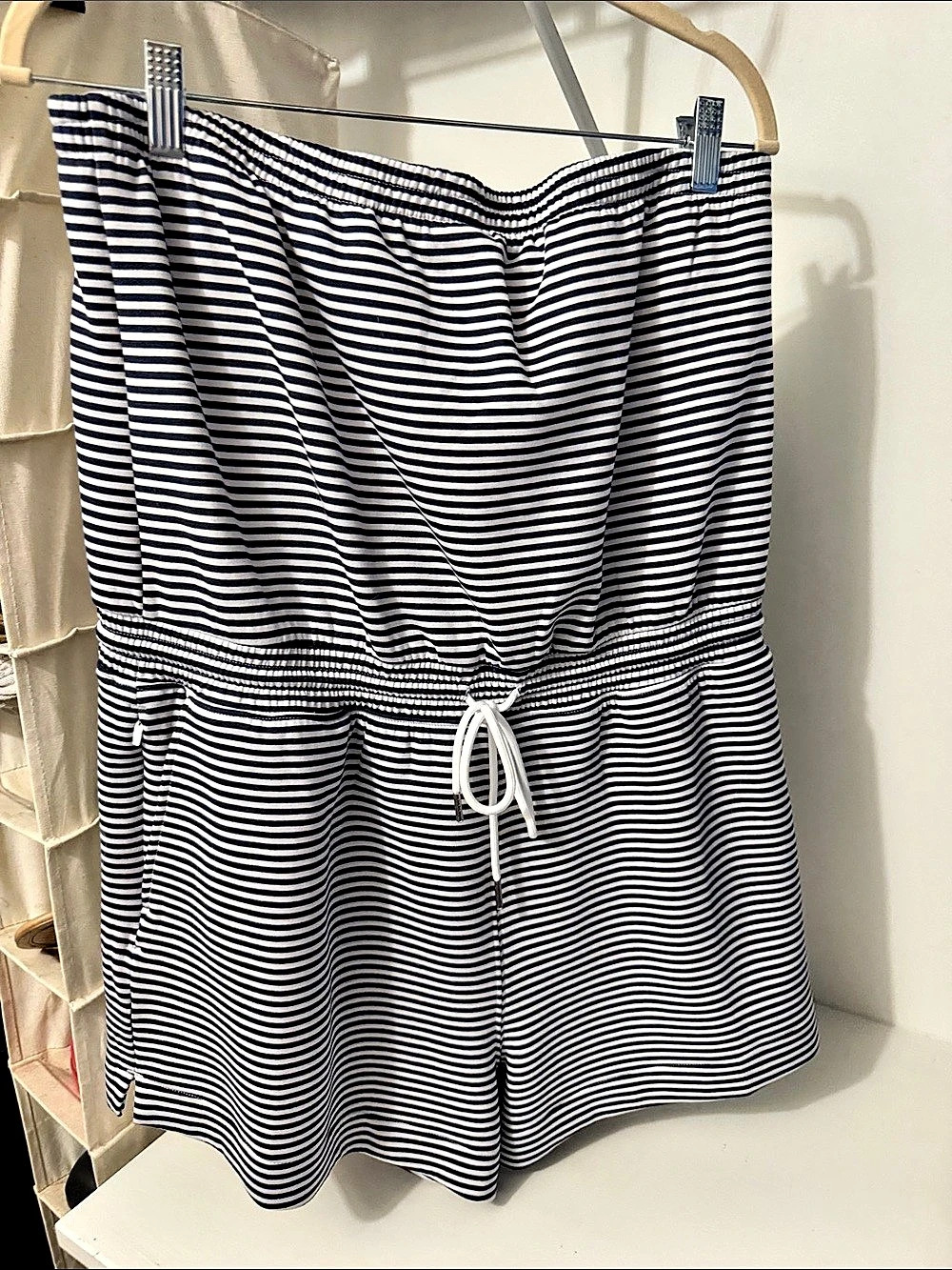 YPB neoKNIT Striped Romper in Black & White Like New